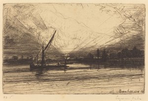Solnedgång på Themsen av Francis Seymour Haden