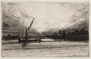 Solnedgång på Themsen av Francis Seymour Haden