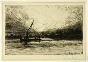 Solnedgång på Themsen av Francis Seymour Haden