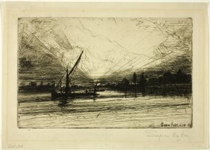 Solnedgång på Themsen av Francis Seymour Haden