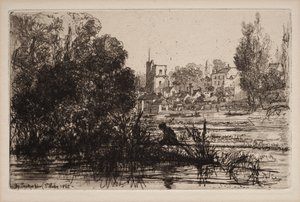 Twickenham kyrka av Francis Seymour Haden