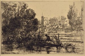 Twickenham kyrka av Francis Seymour Haden