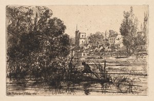 Twickenham Church, 1865. av Francis Seymour Haden