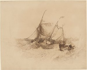 Calais Pier av Francis Seymour Haden after Joseph Mallord William Turner