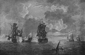 Fångst av Foudroyanten, c1760