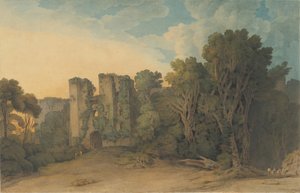 Berry Pomeroy Castle i grevskapet Devon, 1775-1805. av Francis Towne