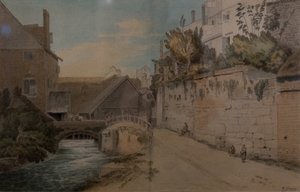 Exeter mellan Quay Gate och West Gate, utanför stadsmurarna av Francis Towne