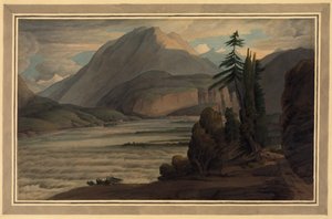 In the Valley of the Grisons, 1781 (penna och bläck, tvätta på papper) av Francis Towne
