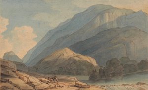 The Entrance into Borrowdale, ca 1786 (akvarell med penna och bläck på papper)