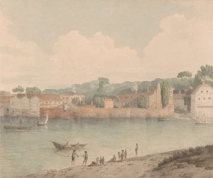 Vauxhalls trappor, från Millbank, 5 juli 1797 av Francis Towne
