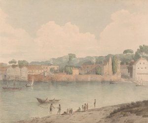 Vauxhall Stairs, från Millbank, 5 juli 1797 av Francis Towne