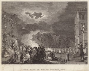 Upplopp på Broad Street 1780 av Francis Wheatley