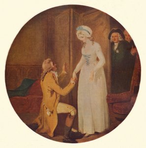 Young Marlow och Miss Hardcastle: A Scene from She Stoops to Conquer av Oliver Goldsmith Akt V, Sc av Francis Wheatley