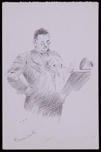 Porträtt av Aubrey Hammond, ca 1934 (penna på papper) av Francis Wilfred Lawson