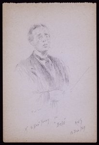 Porträtt av E Alex Young av Francis Wilfred Lawson