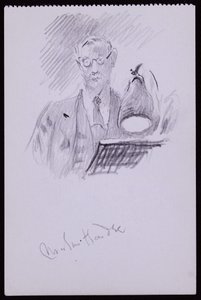 Porträtt av Martin Hardie, ca 1931 (penna på papper) av Francis Wilfred Lawson