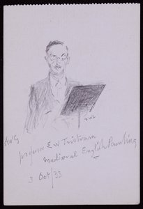 Porträtt av professor EW Tristram av Francis Wilfred Lawson
