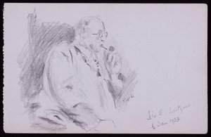 Porträtt av Sir Edwin Lutyens av Francis Wilfred Lawson