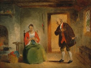 Interiörstudie, 1835-63 (olja på papper monterad ombord)