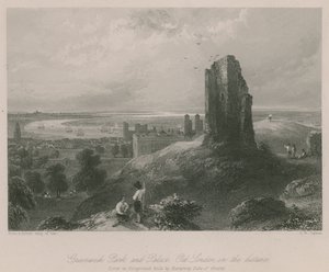 Greenwich Park and Palace, Gamla London i fjärran av Francis William Topham