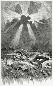 La Débacle - illustration från Napoléon le Petit, 1800-talet (gravyr i svartvitt) av Francis and Scott, Henry Fowke
