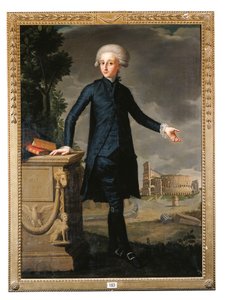 Porträtt av Don Juan Despuig y Zaforteza, helfigur, i svart kostym, signerad och inskriven av Francisco Agustín y Grande