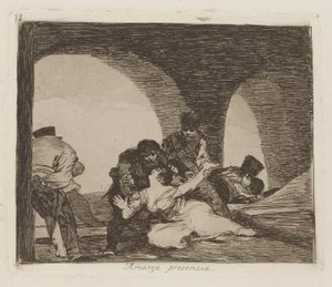 Bitter närvaro (Bitter to Be Present), pl. 13 från serien The Disasters of War av Francisco de Goya