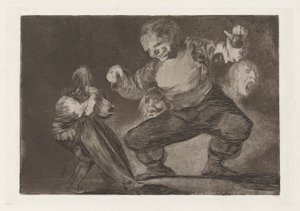 Bobalic?n (Simpleton), även känd som After Vice Comes Fornicio (After Vice Comes Fornication), från serien Los absurdities (Los proverbios) av Francisco de Goya