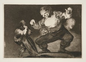 Bobalic?n (Simpleton), pl. 4 från serien Los proverbios av Francisco de Goya