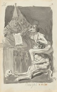 Brujas à volar (Häxor som förbereder sig att flyga) [vers] av Francisco de Goya