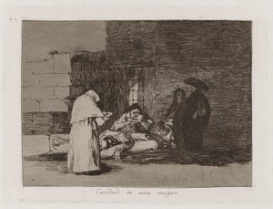 En kvinnas välgörenhet (A Woman av Francisco de Goya