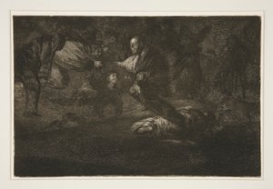 Gud väcker dem och de går samman (Gud skapar dem och de förenar sig tillsammans), pl. 18 från serien Ordspråken av Francisco de Goya
