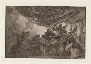Disparate claro (Klar dårskap), även känd som Sin recomendarse a Dios ni al diablo (utan att berömma sig själv antingen till Gud eller djävulen), från serien Los disparates (Los proverbios) av Francisco de Goya