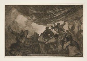 Disparate claro (Klar dårskap), pl. 15 från serien Los proverbios av Francisco de Goya