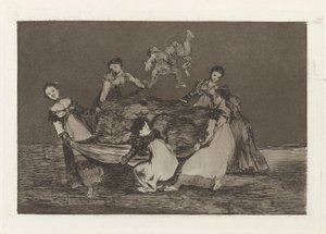 Feminine Folly, även känd som Heavier than a Dead Donkey, från serien Los absurdities (Los proverbios) av Francisco de Goya