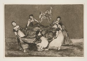 Disparate femenino (feminin dårskap), pl. 1 från serien Los proverbios av Francisco de Goya