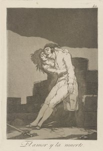 kärlek och död (Kärlek och död.), pl. 10 från serien The Caprices av Francisco de Goya