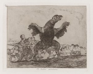 The Carnivorous Vulture, tavla 76 från The Disasters of War av Francisco de Goya