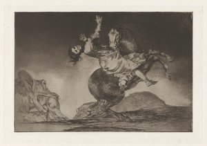 El Caballo Raptor (Hästen-kidnapparen), även känd som La mujer y el potro, que los dome otro (En kvinna och en häst, låt någon annan bemästra dem), från serien Los absurdities (Los proverbios) av Francisco de Goya