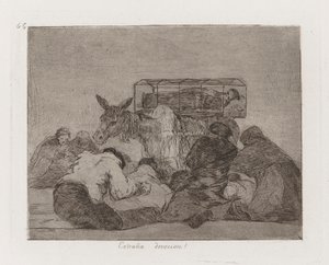 Konstig hängivenhet! (Strange Devotion!), Platt 66 från The Disasters of War av Francisco de Goya