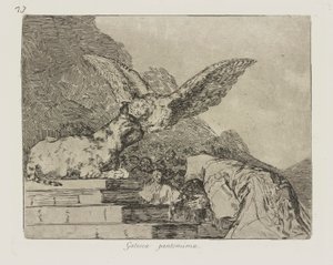 Gatesk pantomim. (Feline Pantomime.), pl. 73 från serien The Disasters of War av Francisco de Goya
