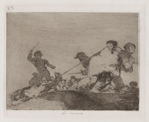 He Deserved It, tavla 29 från The Disasters of War av Francisco de Goya