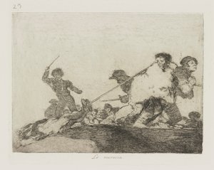 Jag förtjänade det. (Han förtjänade det.), pl. 29 från serien The Disasters of War av Francisco de Goya