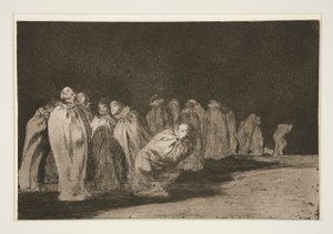 The Encased (Männen i säckar), pl. 8 från serien Ordspråken av Francisco de Goya