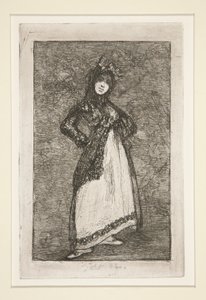 Maja [med mörk bakgrund] av Francisco de Goya