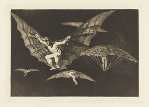 Flygsätt, platta 13 i Ordspråksboken av Francisco de Goya