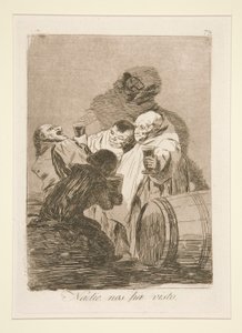 Ingen har sett oss (Ingen har sett oss), pl. 79 från serien The whims av Francisco de Goya