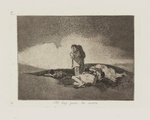 Det finns ingen som hjälper dem. (Det finns ingen som kan hjälpa dem.), pl. 60 från serien The Disasters of War av Francisco de Goya