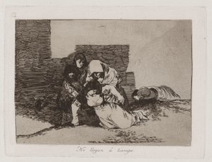 Kommer de inte fram? Time (They Do Not Arrive in Time), Platt 52 från The Disasters of War av Francisco de Goya