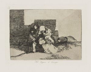 Kommer de inte fram? väder. (De kommer inte i tid.), pl. 52 från serien The Disasters of War av Francisco de Goya